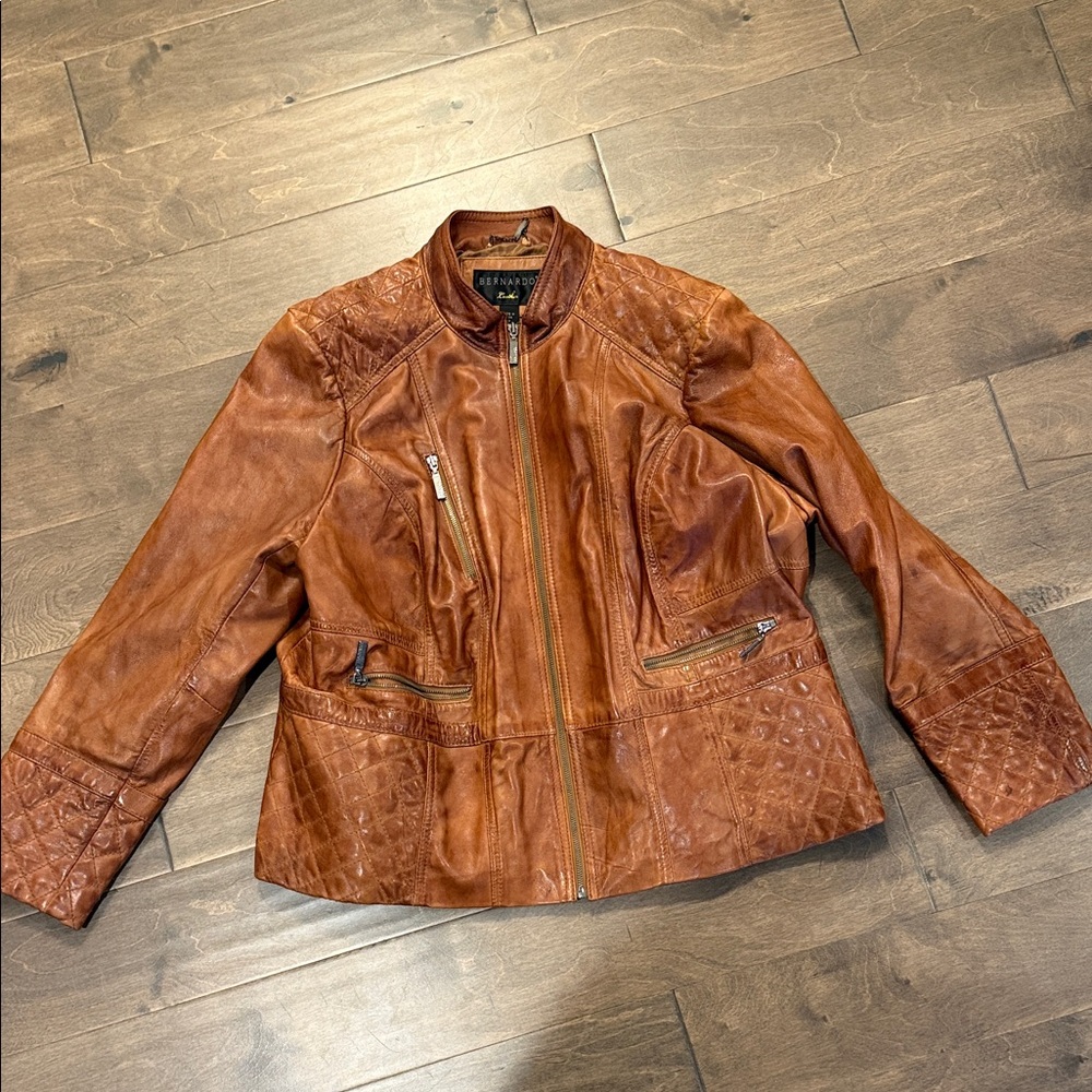 Bernardo Brown Leather Jacket